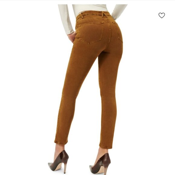 GOOD AMERICANS Good High-Rise Stretch Cigarette-Leg Slim Bronze Jeans Size 15 - Picture 3 of 10